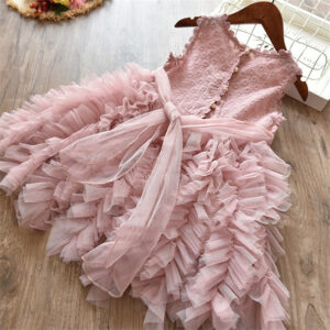 Princess Girls Dress Children Holiday Casual Tutu Vestidos Summer Floral Embroidery